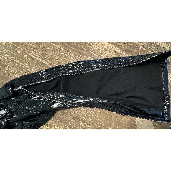 Hot & Delicious Zip Large Black Polyurethane Crop Biker Moto Jacket Wet Look - Picture 10 of 12